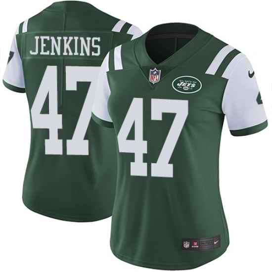 Nike Jets #47 Jordan Jenkins Green Team Color Womens Stitched NFL Vapor Untouchable Limited Jersey